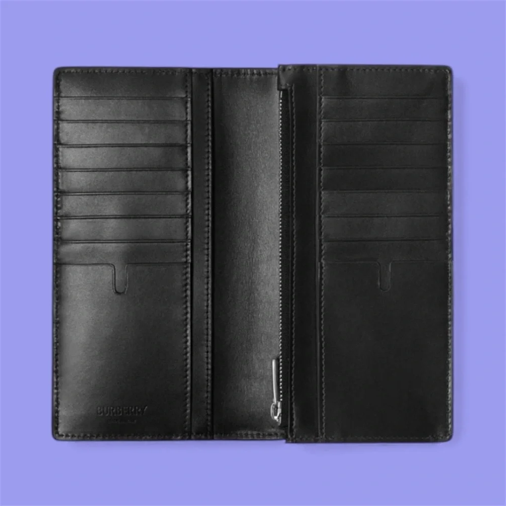 🆕 NWT Burberry Black Embossed Check Continental Wallet - Brand New!